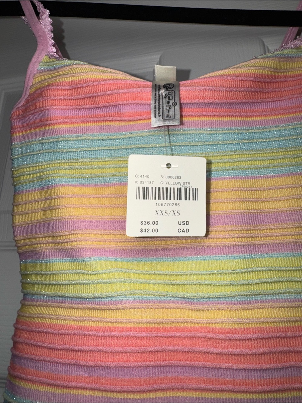 **SEND YOUR OFFER** NWT VIRAL TIKTOK ANTHROPOLOGIE LYREBIRD RAINBOW TANK soldout - Picture 6 of 7